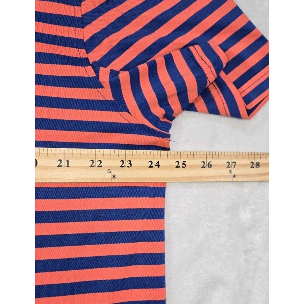 Mens Vineyard Vines Striped Polo Shirt Blue Orange XL - Picture 8 of 10